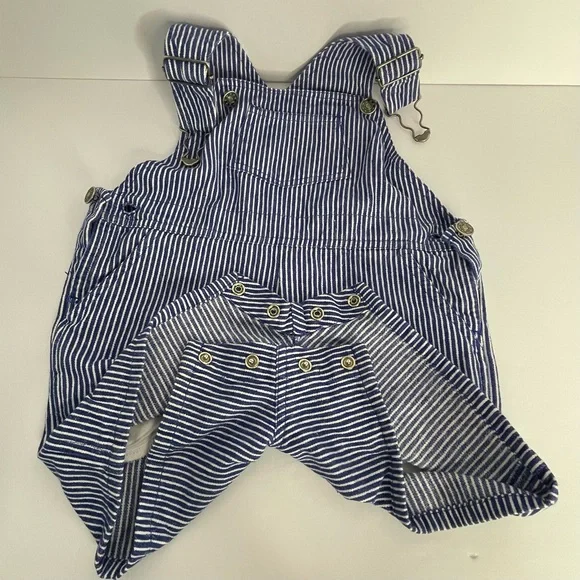 Vintage Kids Denim Striped Overalls Shortalls Great Lakes Recreation 3T - Picture 6 of 11